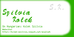 szilvia kolek business card